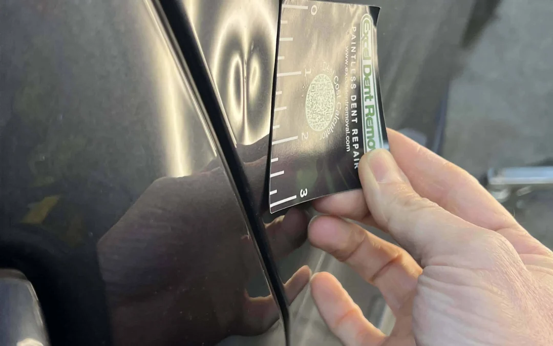 BMW Parking Lot Door Dent Done with Paintless Dent Removal