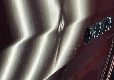 Closeup View Dent in Door 22 Ram