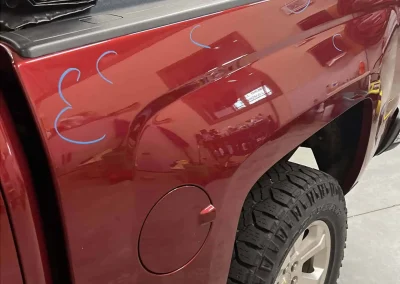 Marked Hail Dents in Truck Box